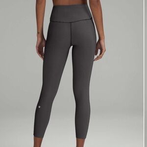 Lululemon Base Pace High Rise Tight 25" Black Gil Gray Leggings Ribbed New